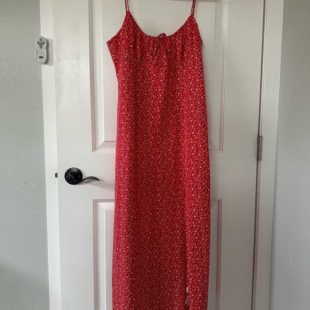 Zara Red Floral Maxi Dress